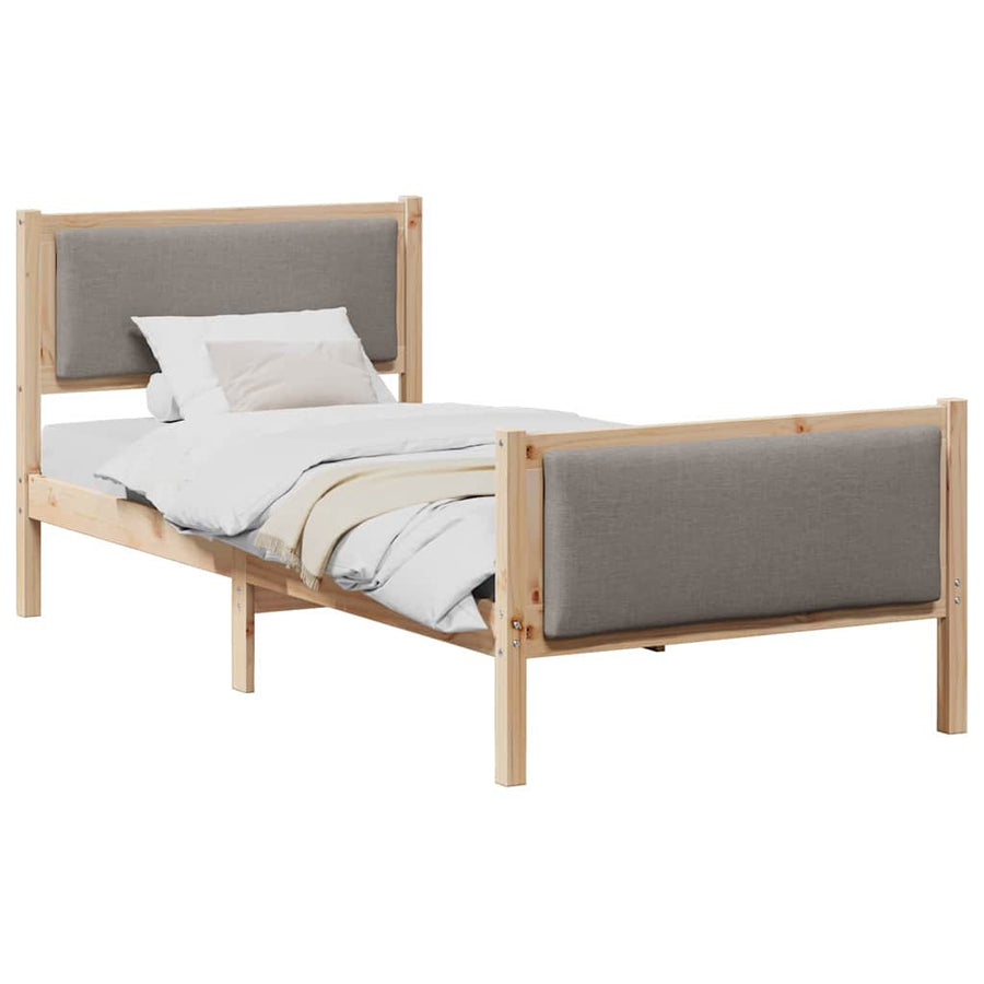 Bedframe met hoofdeinde Taupe 90 x 200 cm Stof
