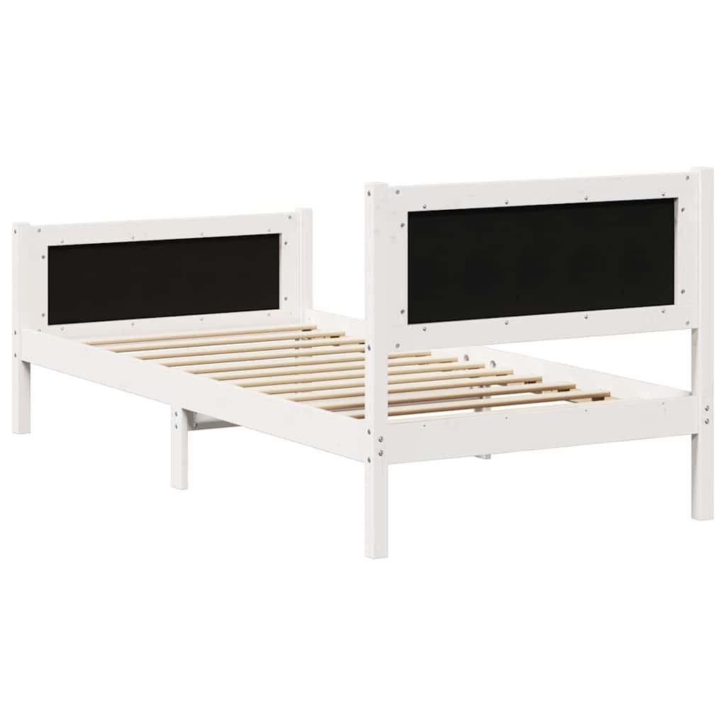 Bedframe met hoofdeinde Lichtgrijs 90 x 200 cm Stof