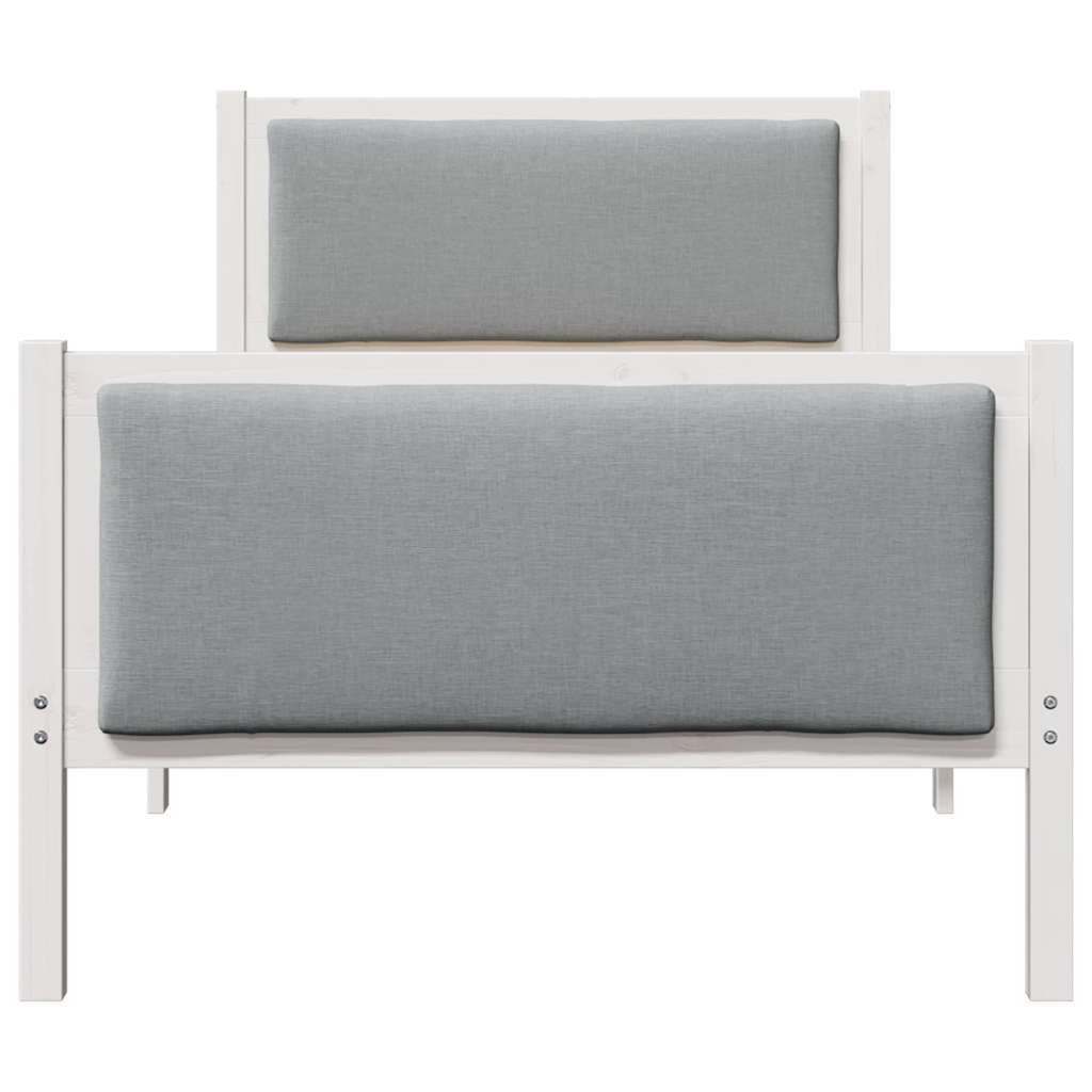 Bedframe met hoofdeinde Lichtgrijs 90 x 200 cm Stof