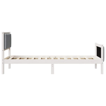Bedframe met hoofdeinde Lichtgrijs 90 x 200 cm Stof