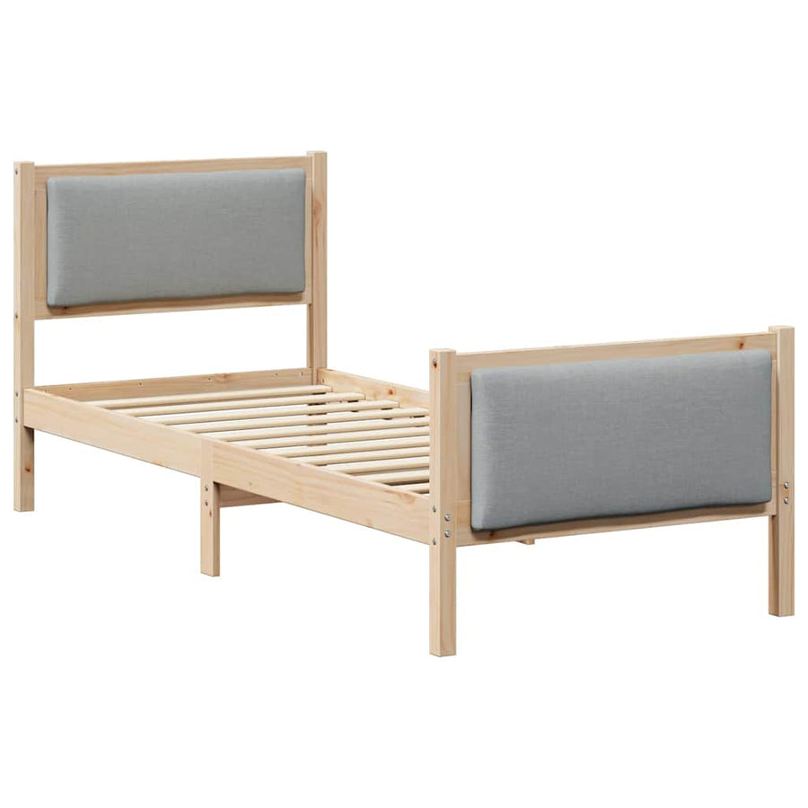 Bedframe met hoofdeinde Lichtgrijs 80 x 200 cm Stof