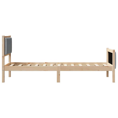 Bedframe met hoofdeinde Lichtgrijs 80 x 200 cm Stof