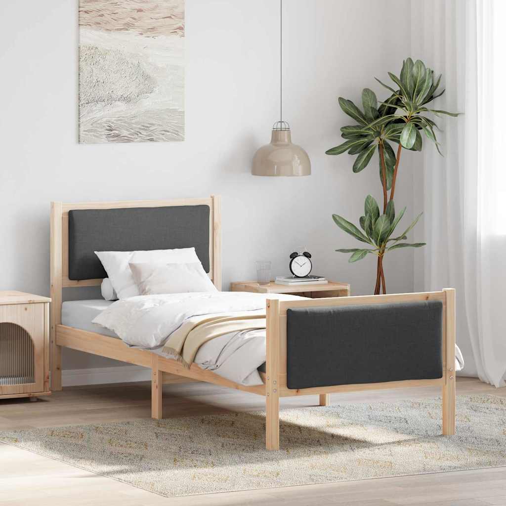 Bedframe met hoofdeinde Donkergrijs 80 x 200 cm Stof