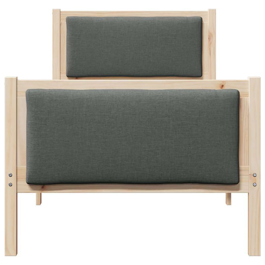 Bedframe met hoofdeinde Donkergrijs 80 x 200 cm Stof