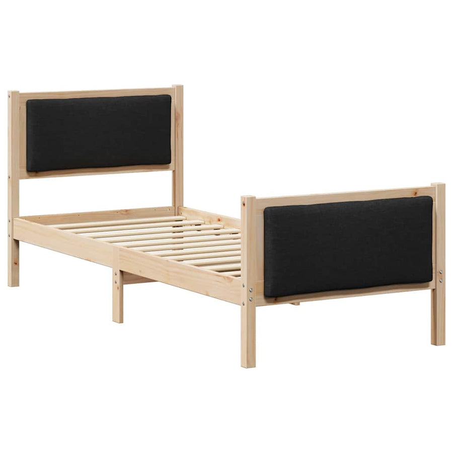 Bedframe met hoofdeinde Zwart 80 x 200 cm Stof