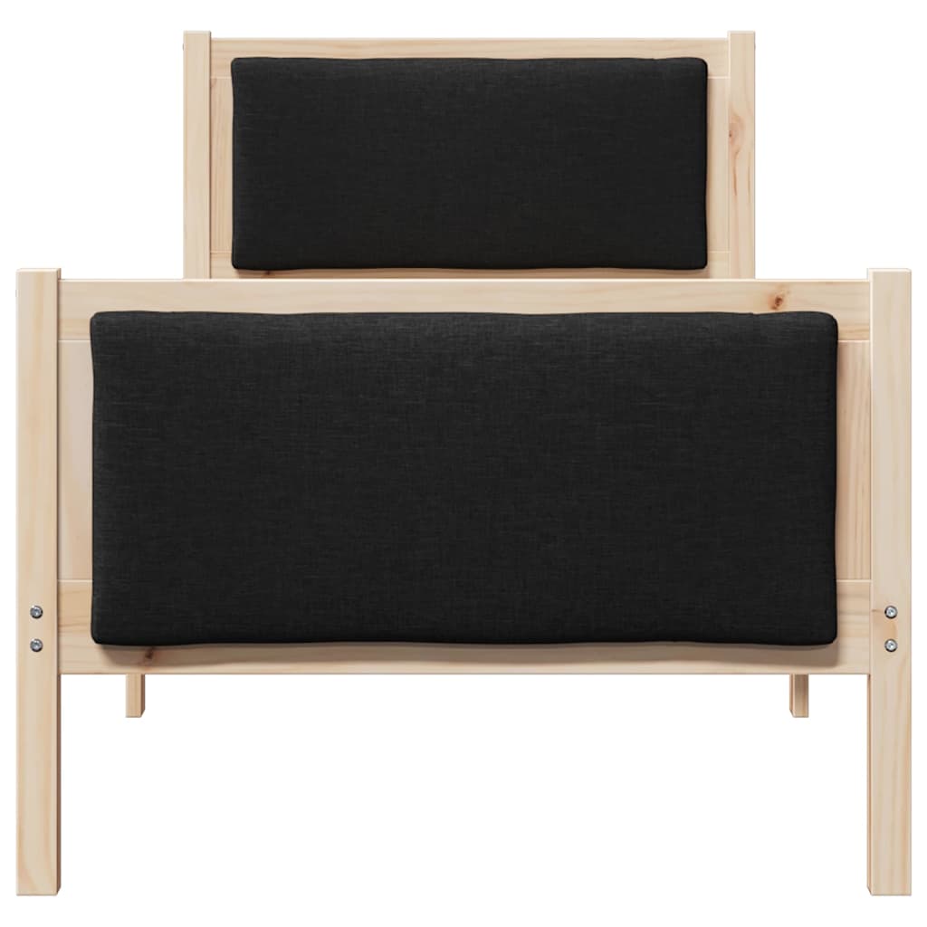 Bedframe met hoofdeinde Zwart 80 x 200 cm Stof