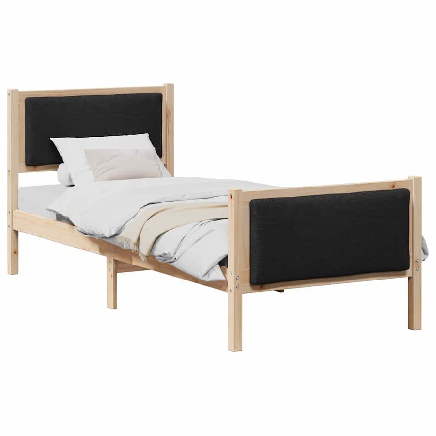 Bedframe met hoofdeinde Zwart 80 x 200 cm Stof