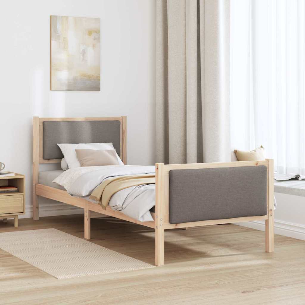 Bedframe met hoofdeinde Taupe 80 x 200 cm Stof