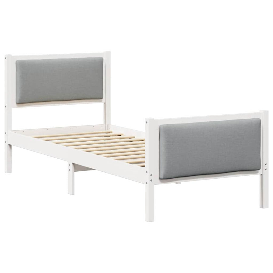 Bedframe met hoofdeinde Lichtgrijs 80 x 200 cm Stof