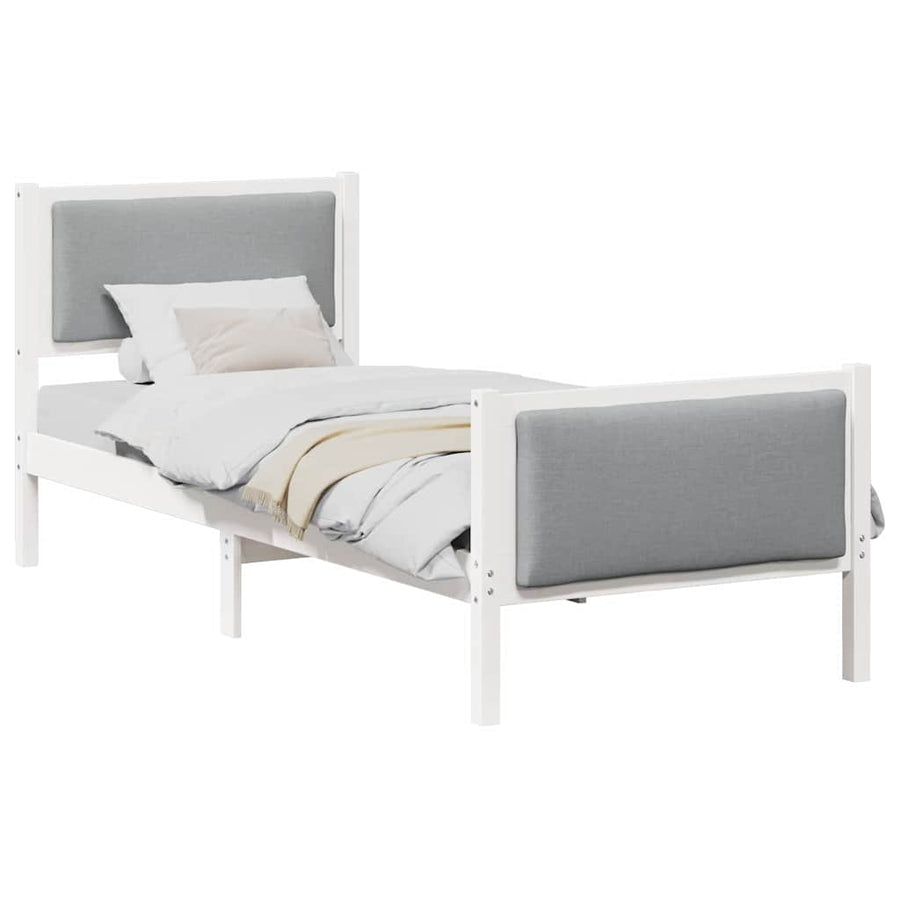 Bedframe met hoofdeinde Lichtgrijs 80 x 200 cm Stof