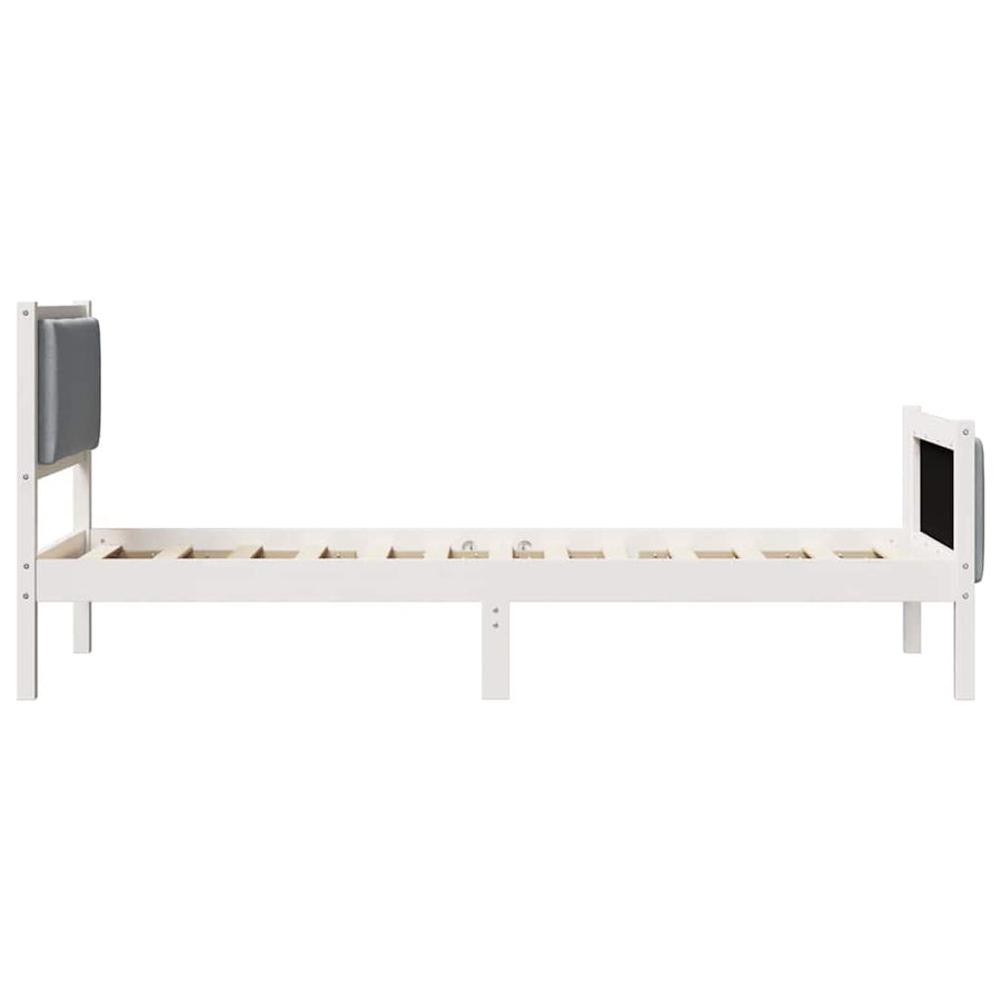 Bedframe met hoofdeinde Lichtgrijs 80 x 200 cm Stof