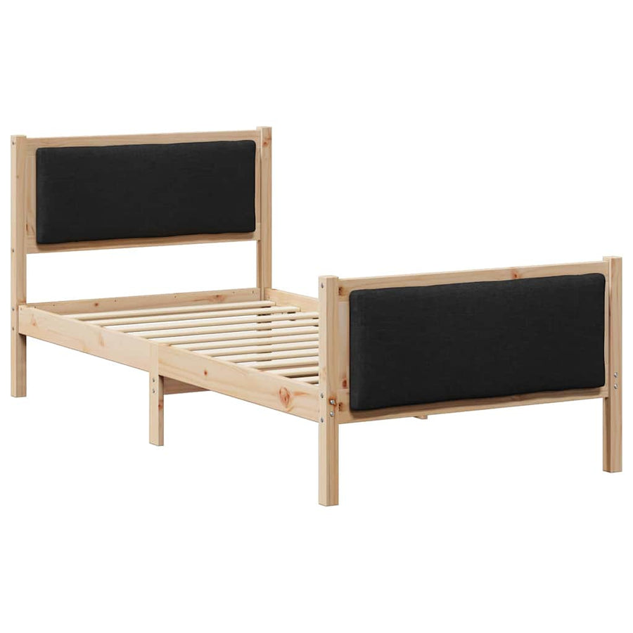 Bedframe met hoofdeinde Zwart 90 x 190 cm Stof