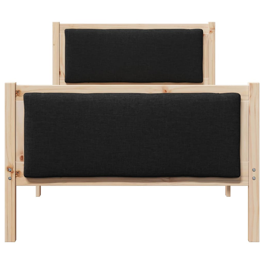 Bedframe met hoofdeinde Zwart 90 x 190 cm Stof