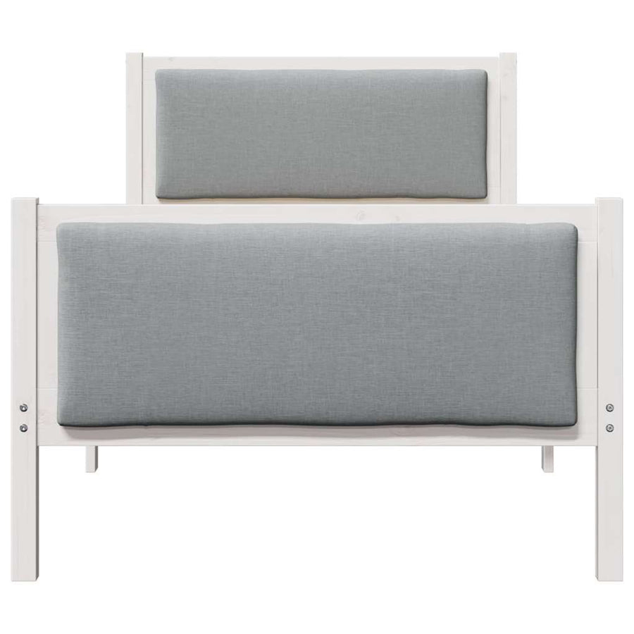 Bedframe met hoofdeinde Lichtgrijs 90 x 190 cm Stof