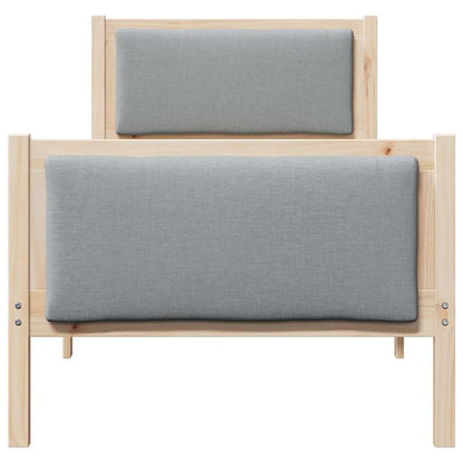 Bedframe met hoofdeinde Lichtgrijs 75 x 190 cm Stof