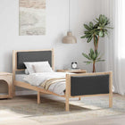 Bed Frame with Headboard Dark Grey 75 x 190 cm Fabric