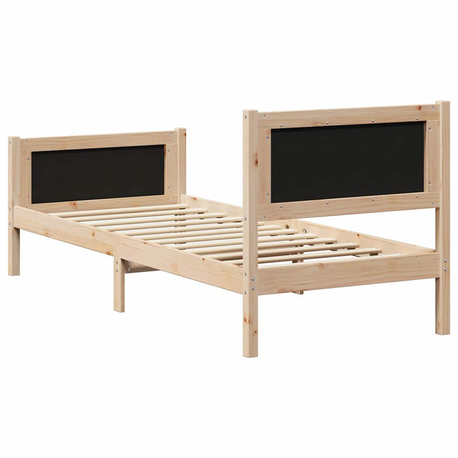 Bedframe met hoofdeinde Donkergrijs 75 x 190 cm Stof