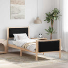 Bed Frame with Headboard Black 75 x 190 cm Fabric