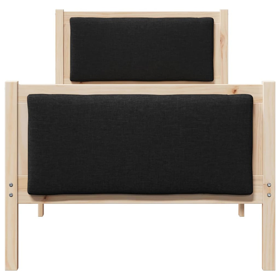Bedframe met hoofdeinde Zwart 75 x 190 cm Stof