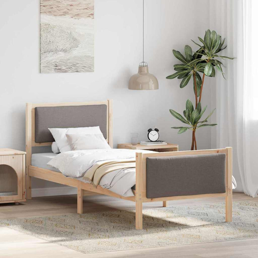 Bedframe met hoofdeinde Taupe 75 x 190 cm Stof