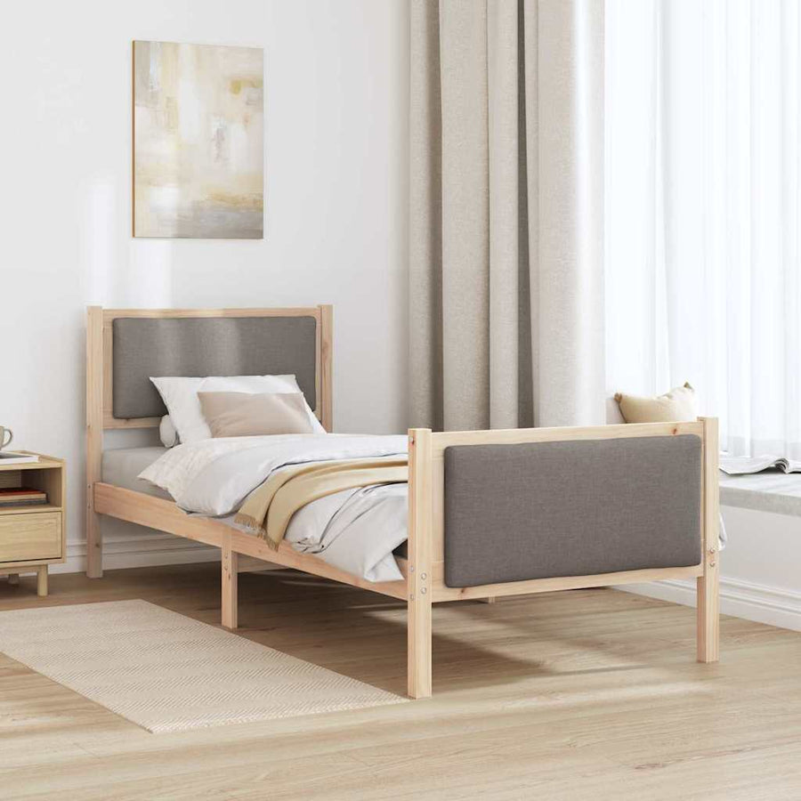 Bedframe met hoofdeinde Taupe 75 x 190 cm Stof
