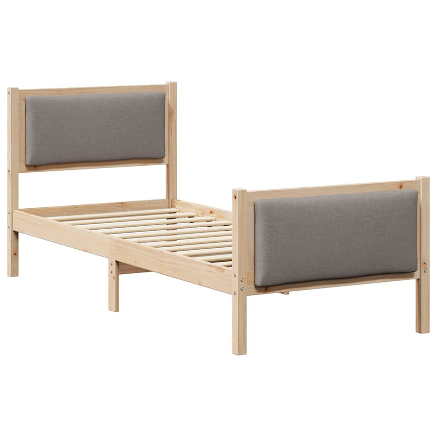 Bedframe met hoofdeinde Taupe 75 x 190 cm Stof