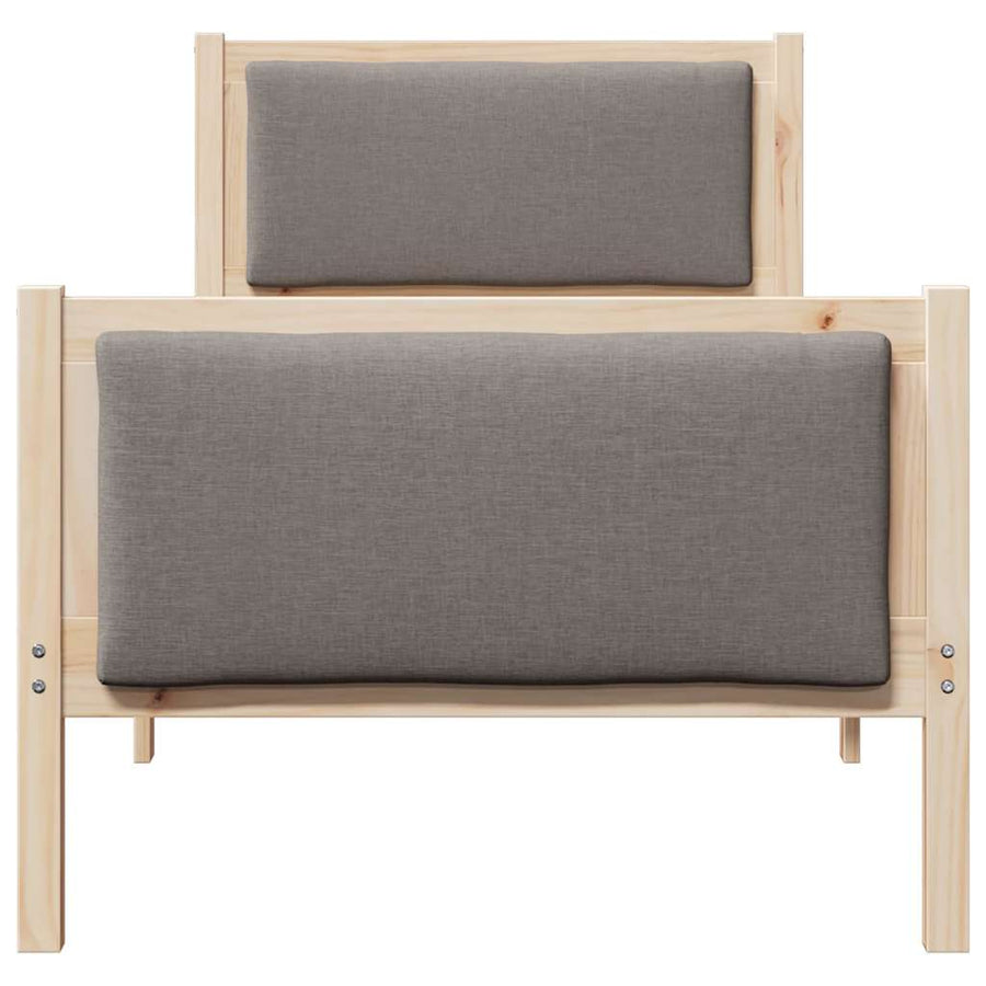 Bedframe met hoofdeinde Taupe 75 x 190 cm Stof