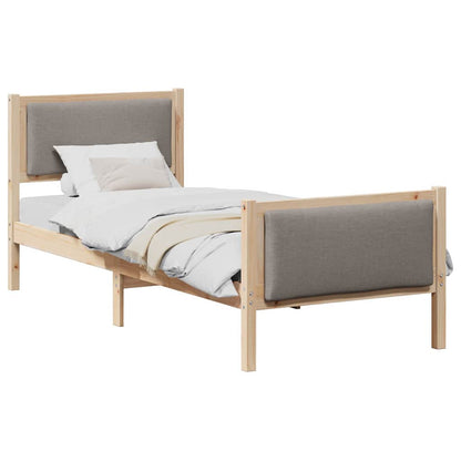 Bedframe met hoofdeinde Taupe 75 x 190 cm Stof