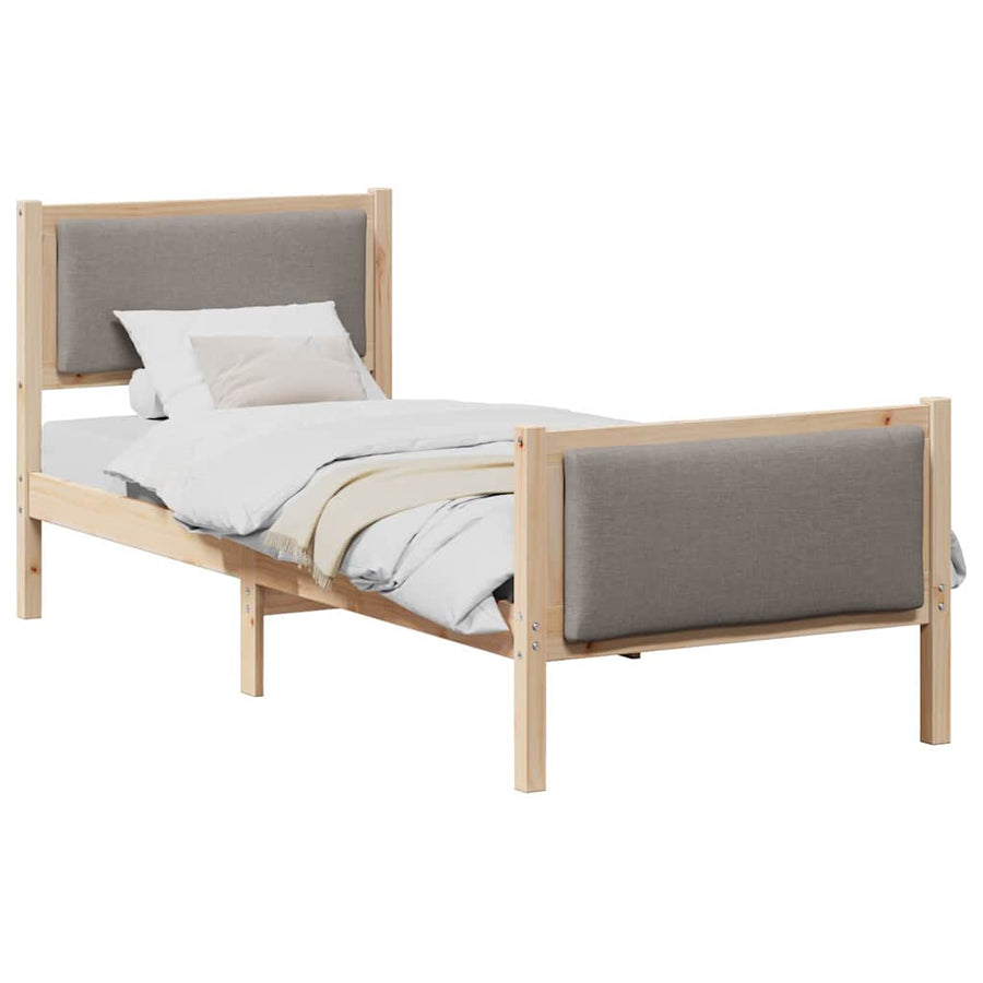 Bedframe met hoofdeinde Taupe 75 x 190 cm Stof