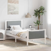 Bedframe 75x190 cm lichtgrijs stof