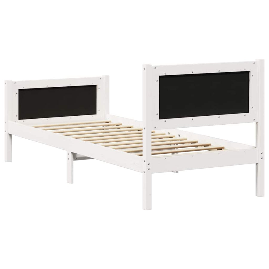 Bedframe met hoofdeinde Lichtgrijs 75 x 190 cm Stof