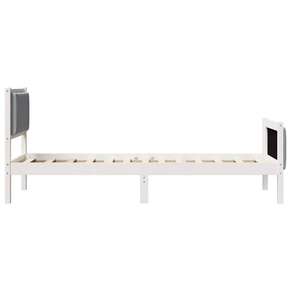 Bedframe met hoofdeinde Lichtgrijs 75 x 190 cm Stof