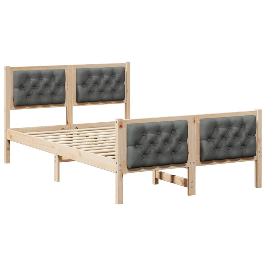 Bedframe met hoofdeinde Donkergrijs 120 x 200 cm Stof