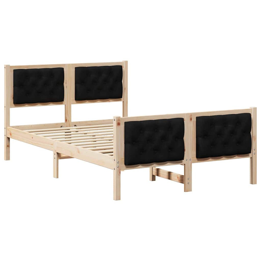 Bedframe met hoofdeinde Zwart 120 x 200 cm Stof