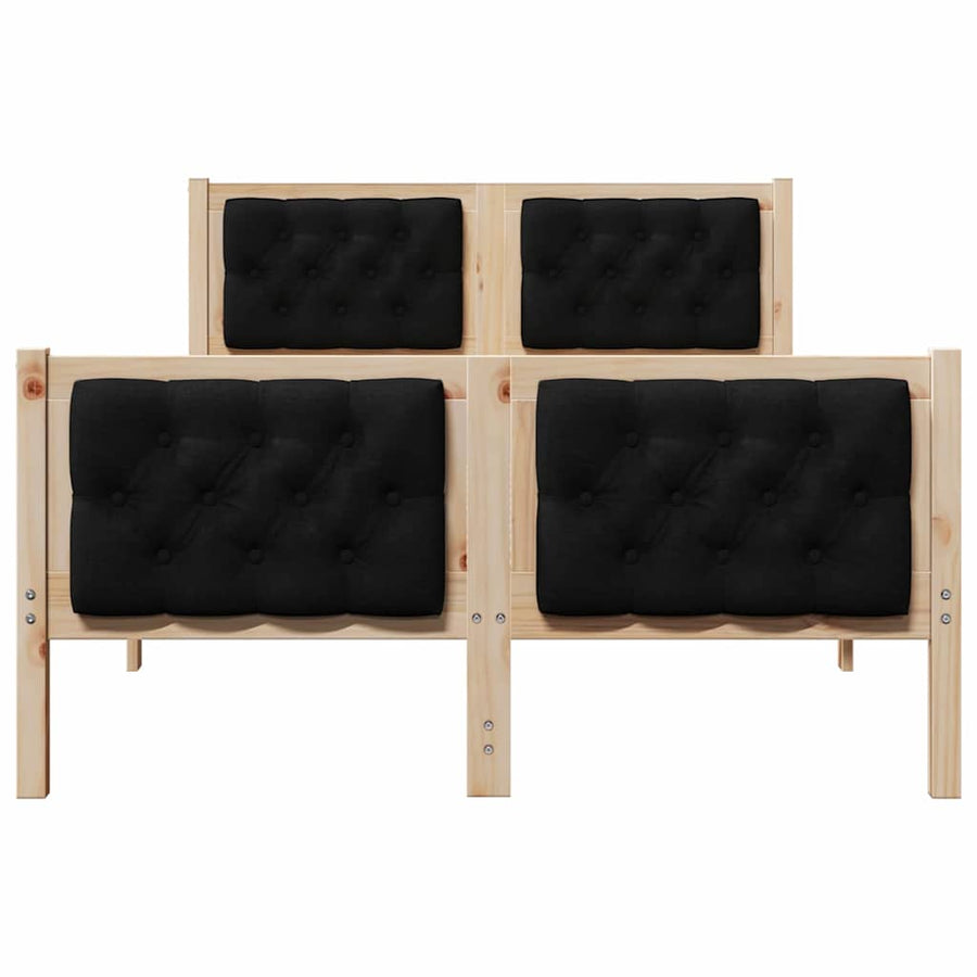 Bedframe met hoofdeinde Zwart 120 x 200 cm Stof