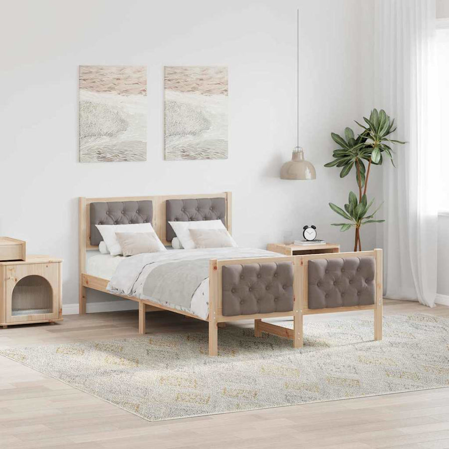 Bedframe met hoofdeinde Taupe 120 x 200 cm Stof