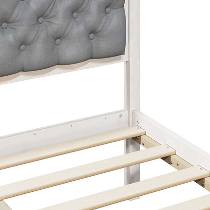 Bedframe met hoofdeinde Lichtgrijs 120 x 200 cm Stof