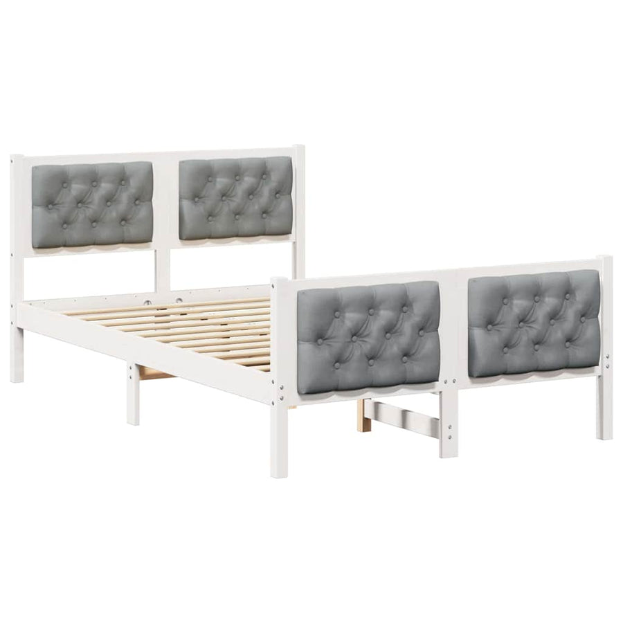 Bedframe met hoofdeinde Lichtgrijs 120 x 200 cm Stof