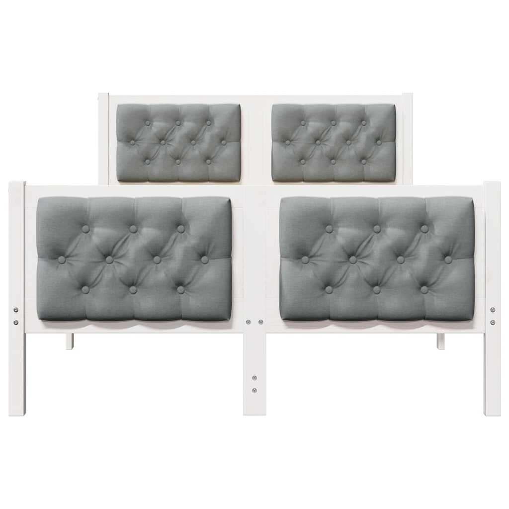 Bedframe met hoofdeinde Lichtgrijs 120 x 200 cm Stof