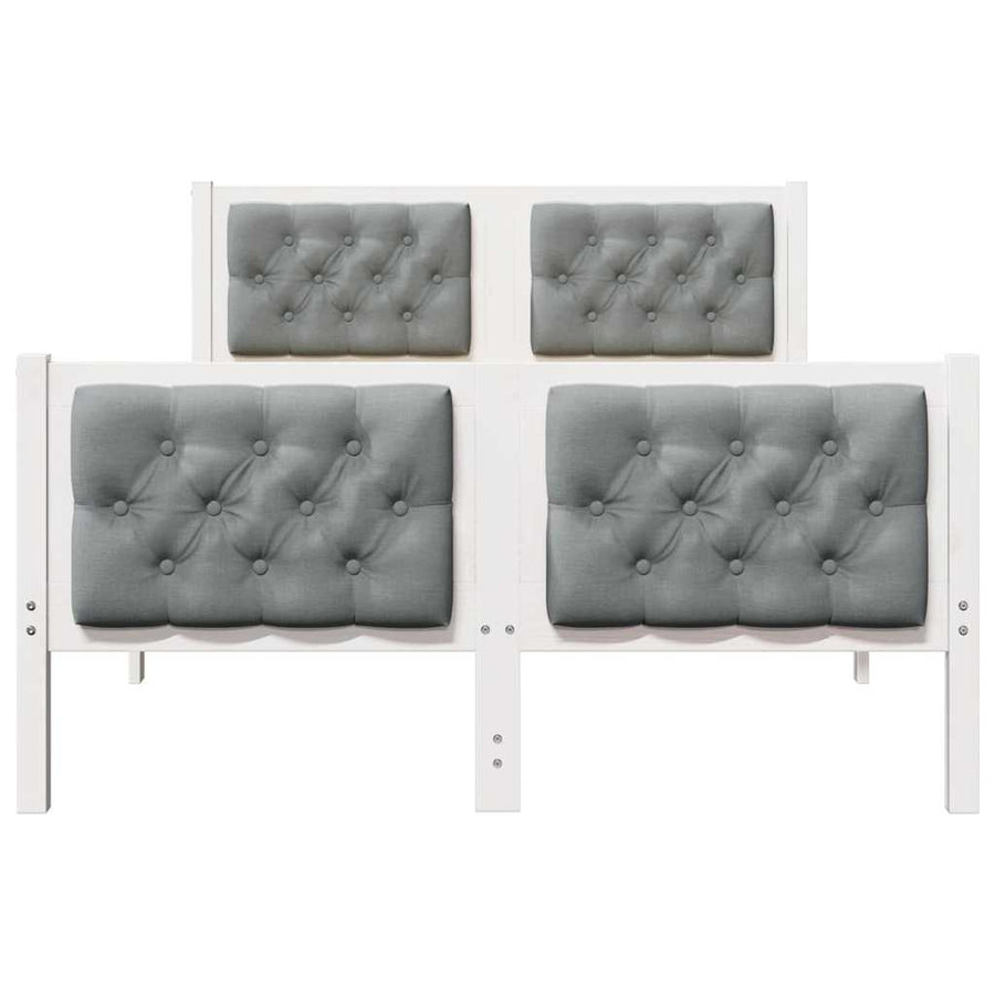 Bedframe met hoofdeinde Lichtgrijs 120 x 200 cm Stof
