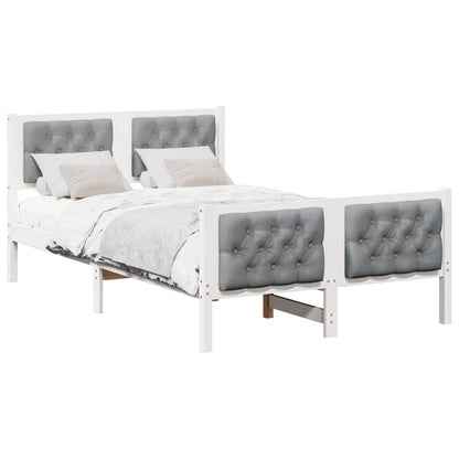 Bedframe met hoofdeinde Lichtgrijs 120 x 200 cm Stof
