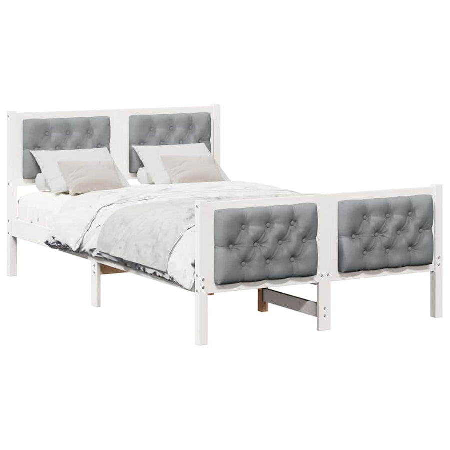Bedframe met hoofdeinde Lichtgrijs 120 x 200 cm Stof