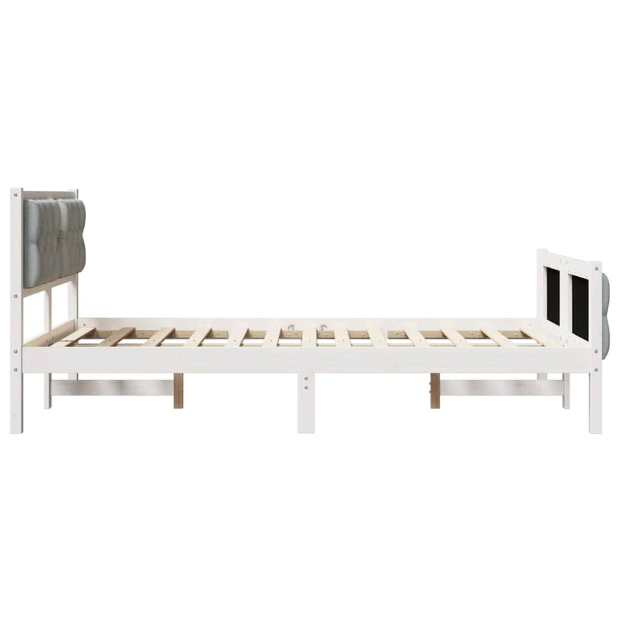 Bedframe met hoofdeinde Lichtgrijs 120 x 200 cm Stof
