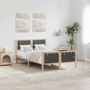 Bedframe 135x190 cm donkergrijs massief grenenhout
