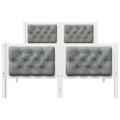 Bedframe Lichtgrijs 135 x 190 cm Massief grenenhout