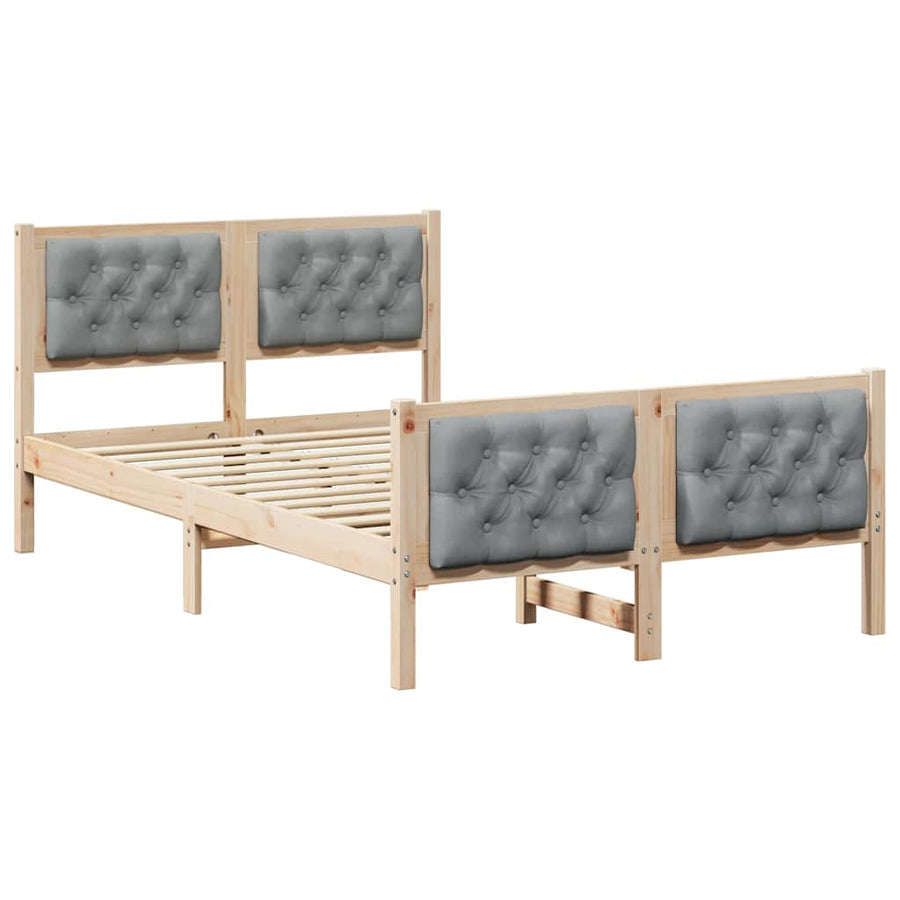 Bedframe met hoofdeinde Lichtgrijs 120 x 190 cm Stof