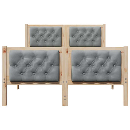 Bedframe met hoofdeinde Lichtgrijs 120 x 190 cm Stof