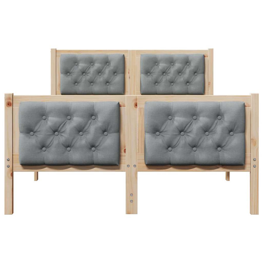 Bedframe met hoofdeinde Lichtgrijs 120 x 190 cm Stof