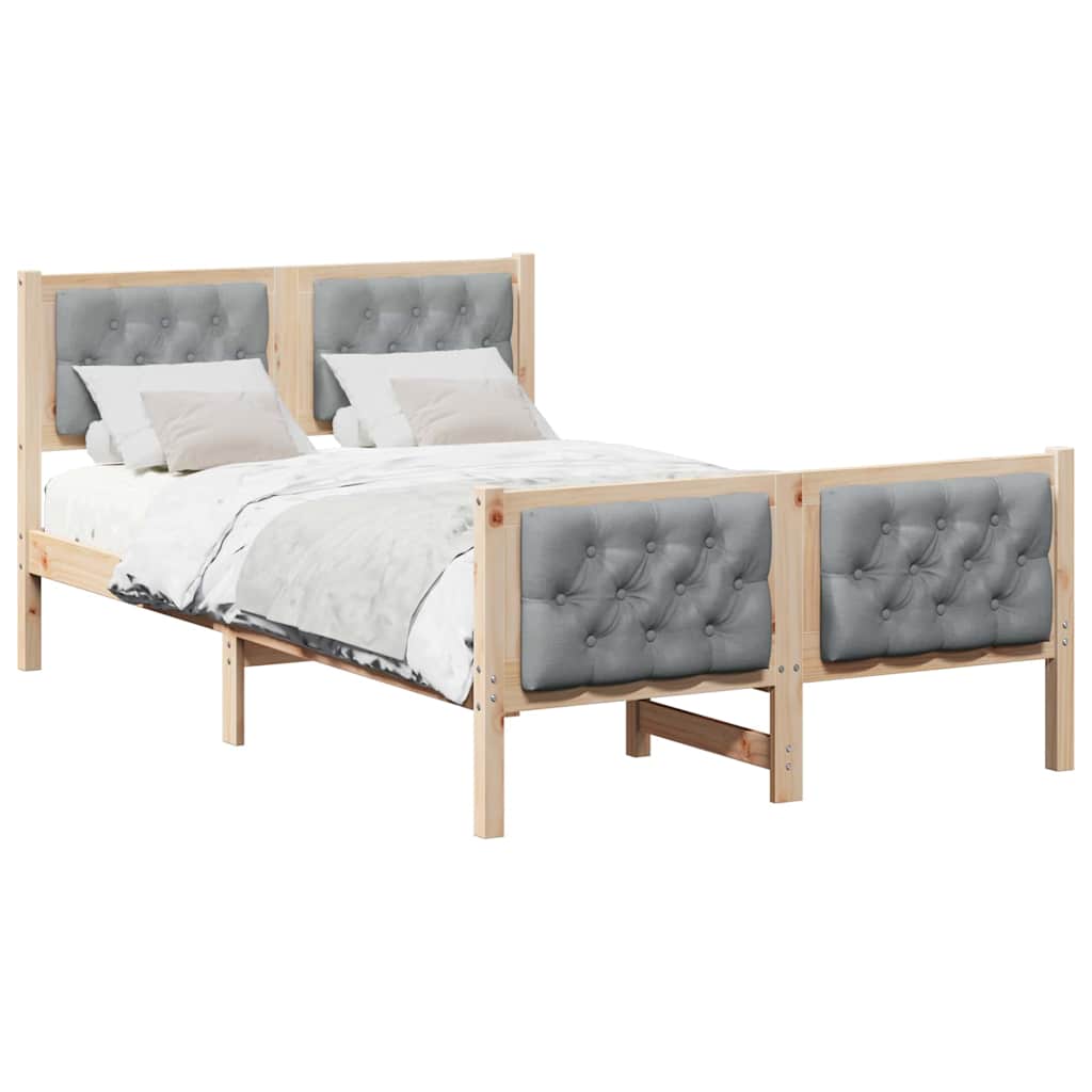 Bedframe met hoofdeinde Lichtgrijs 120 x 190 cm Stof