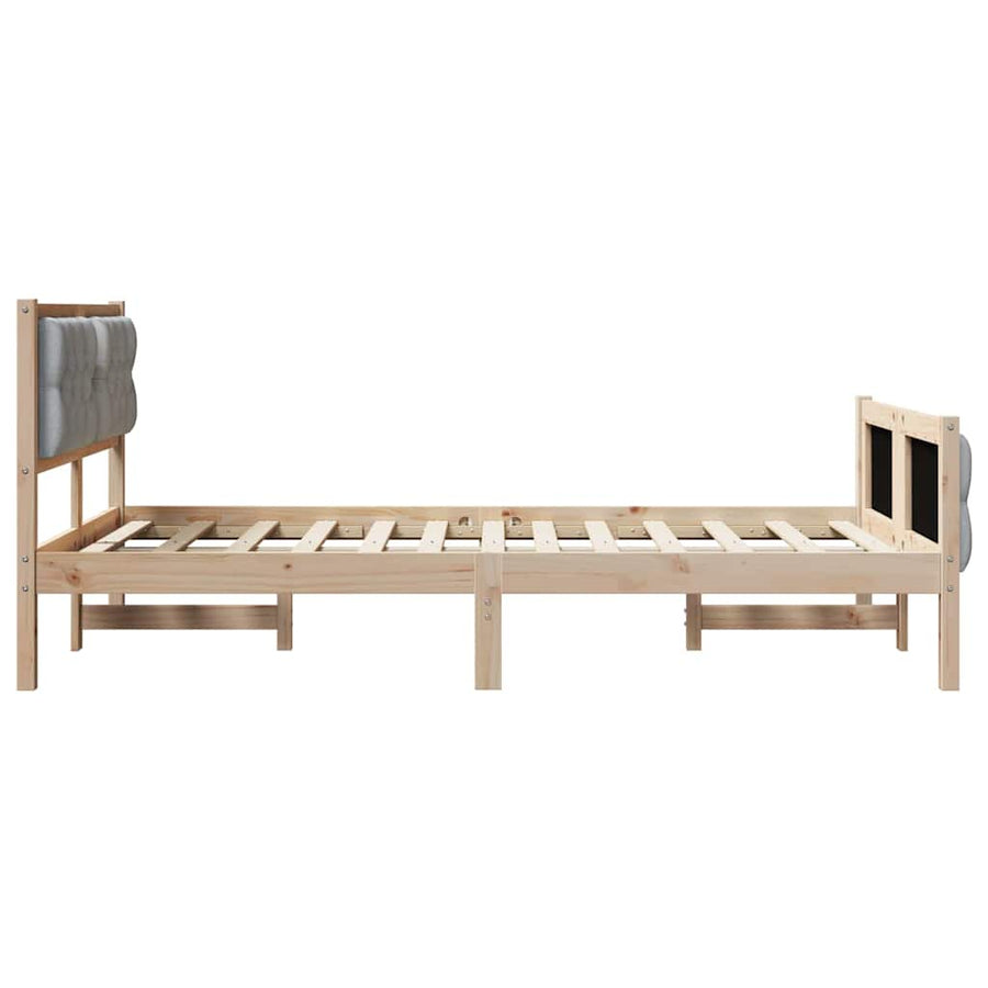 Bedframe met hoofdeinde Lichtgrijs 120 x 190 cm Stof